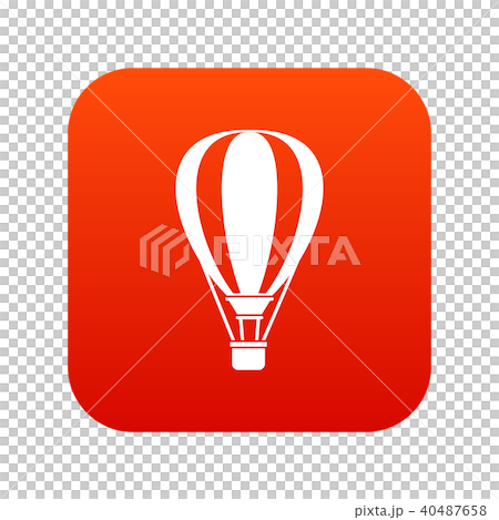 Hot air ballon icon digital red Hot air ballon icon digital red 40487658