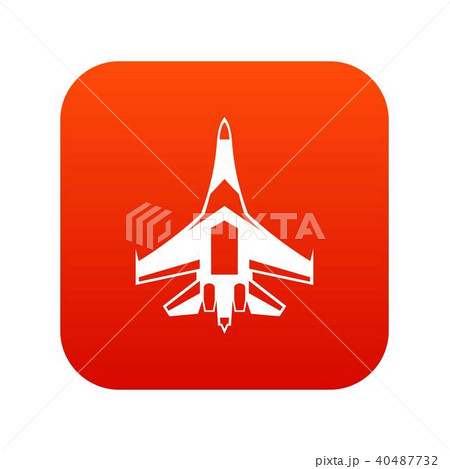 Jet fighter plane icon digital red 40487732