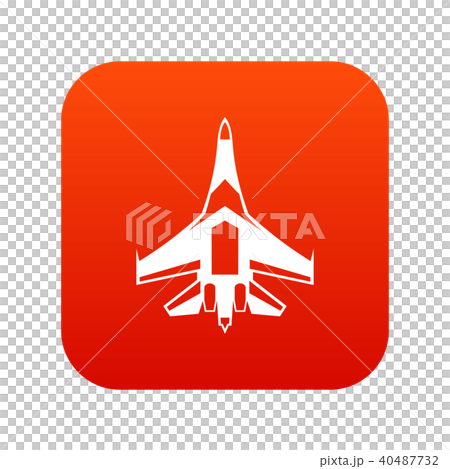 Jet fighter plane icon digital red 40487732