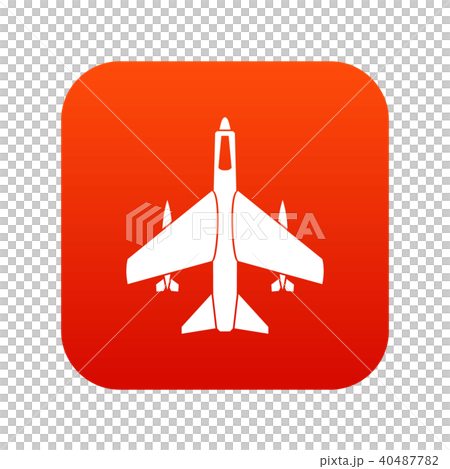 Armed fighter jet icon digital red 40487782