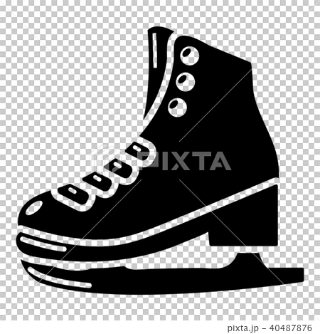 Skates icon, simple black style 40487876