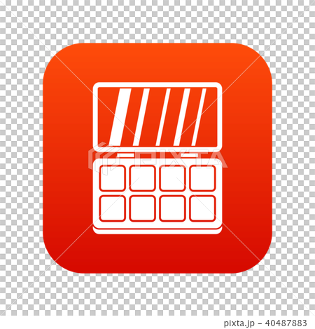 Makeup palette icon digital red 40487883