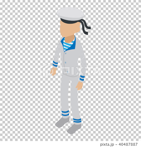 Sailor icon, isometric 3d style 40487887