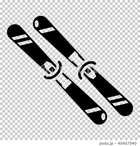 Skiing icon, simple black style 40487940