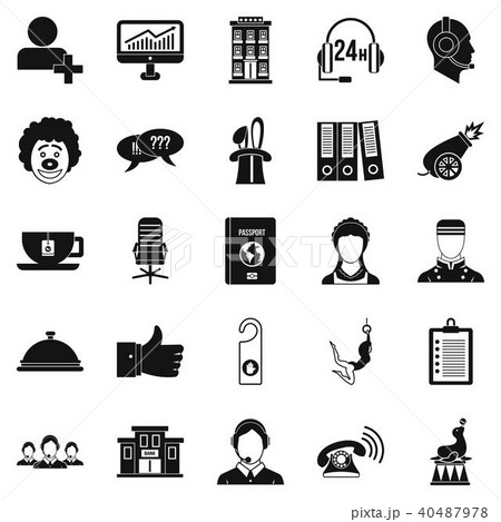 Accordance icons set, simple style 40487978