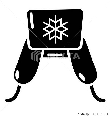 Hat with ear flaps icon, simple black style Hat with ear flaps icon, simple black style 40487981