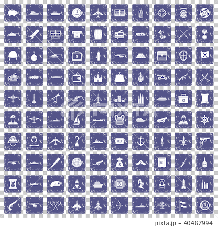 100 combat vehicles icons set grunge sapphire 40487994