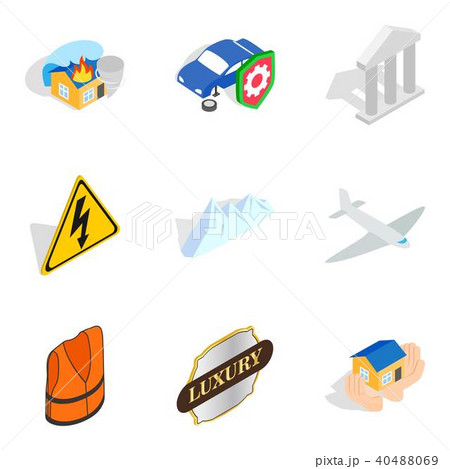 Belay icons set, isometric style Belay icons set, isometric style 40488069
