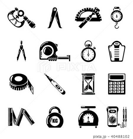 Measure precision icons set, simple style 40488102