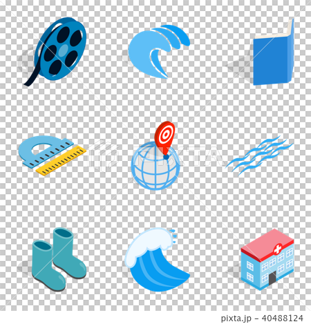 Water bewitched icons set, isometric style Water bewitched icons set, isometric style 40488124