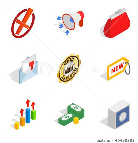 Business sphere icons set, isometric style 40488283