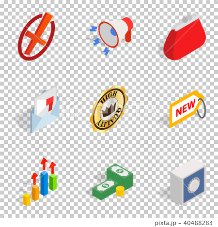 Business sphere icons set, isometric style 40488283