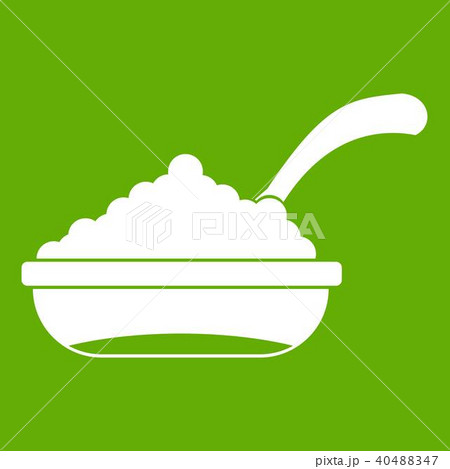Bowl of caviar with spoon icon green Bowl of caviar with spoon icon green 40488347