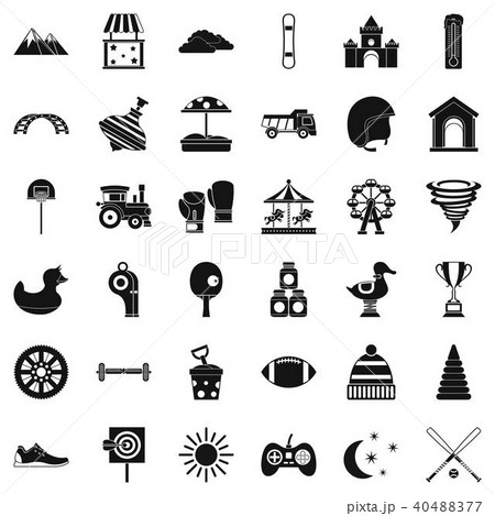 Children game icons set, simple style 40488377