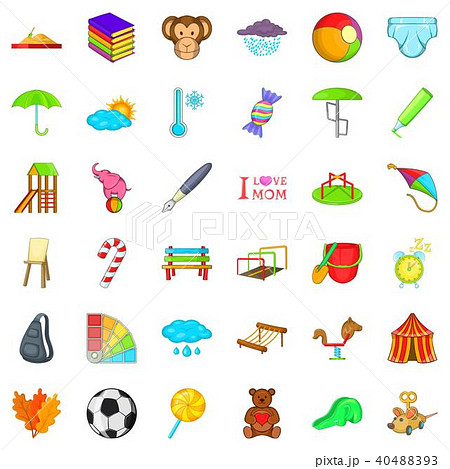Carousel icons set, cartoon style 40488393
