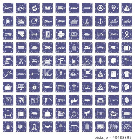 100 delivery icons set grunge sapphire 40488395