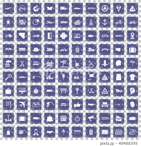 100 delivery icons set grunge sapphire 40488395