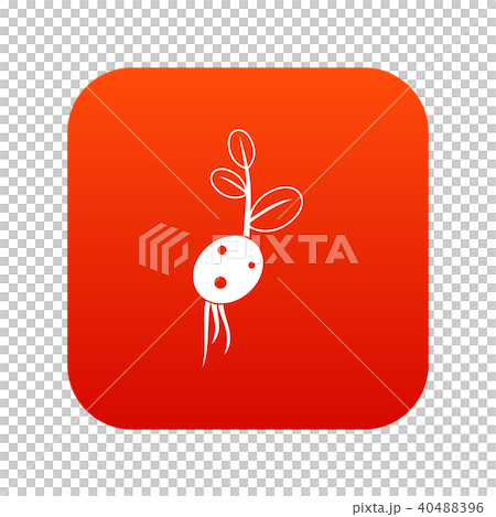 Potato sprout from the root icon digital red 40488396