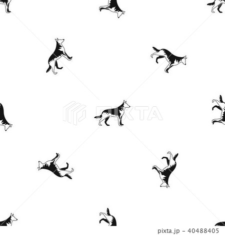 Shepherd dog pattern seamless black 40488405