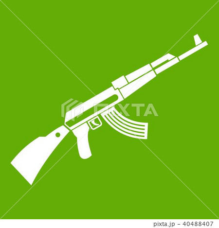 Kalashnikov machine icon green 40488407