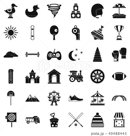 Preschool icons set, simple style 40488443