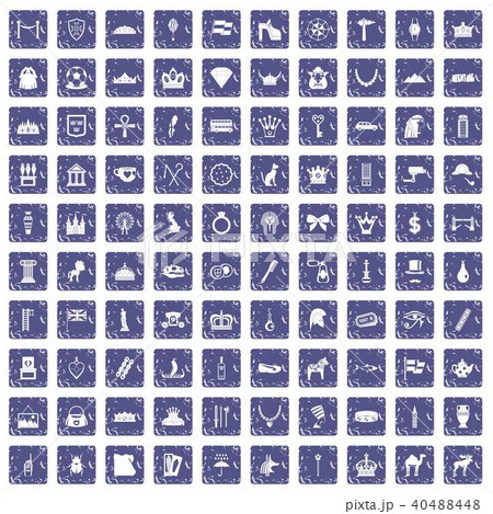 100 crown icons set grunge sapphire 100 crown icons set grunge sapphire 40488448