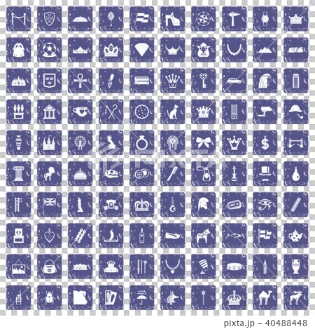 100 crown icons set grunge sapphire 100 crown icons set grunge sapphire 40488448