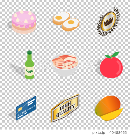 Chef icons set, isometric style Chef icons set, isometric style 40488463