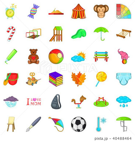 Activity day icons set, cartoon style Activity day icons set, cartoon style 40488464