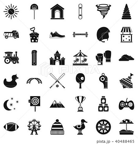 Playground icons set, simple style Playground icons set, simple style 40488465