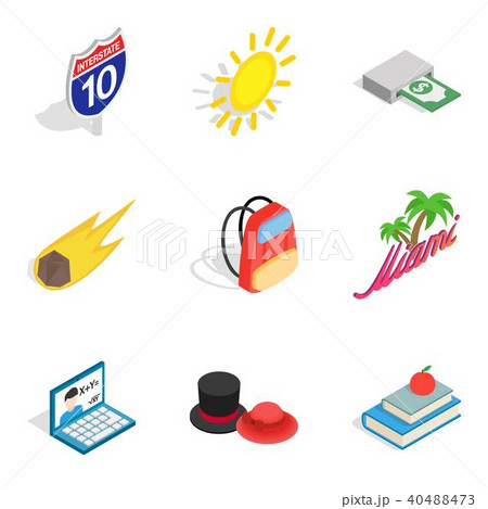Nooning icons set, isometric style Nooning icons set, isometric style 40488473