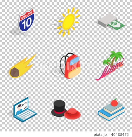 Nooning icons set, isometric style Nooning icons set, isometric style 40488473