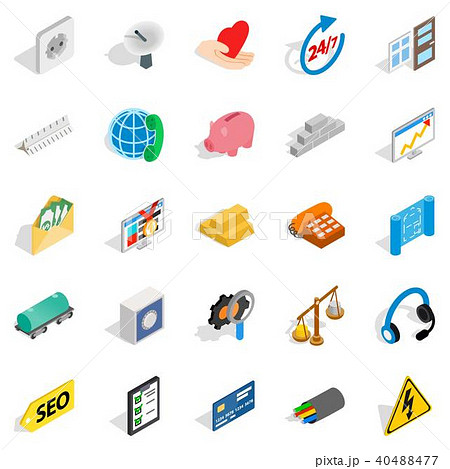 Trust icons set, isometric style 40488477