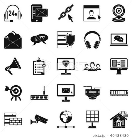 Treaty icons set, simple style 40488480