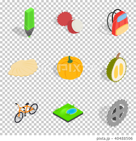 Childhood icons set, isometric style 40488506