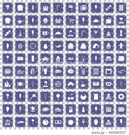 100 dessert icons set grunge sapphire 100 dessert icons set grunge sapphire 40488507