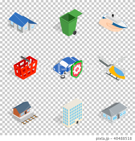 City element icons set, isometric style City element icons set, isometric style 40488518