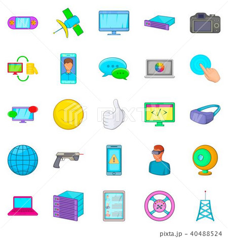 Game console icons set, cartoon style Game console icons set, cartoon style 40488524