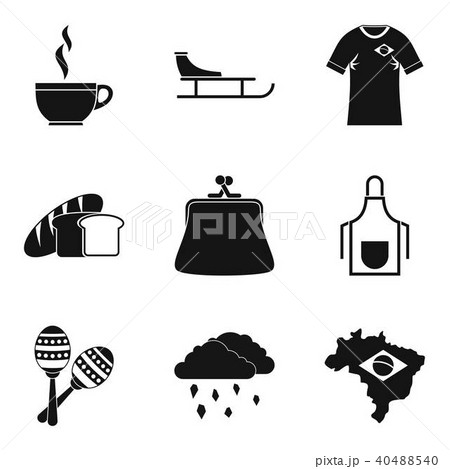 Coffee break icons set, simple style 40488540