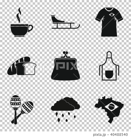 Coffee break icons set, simple style 40488540