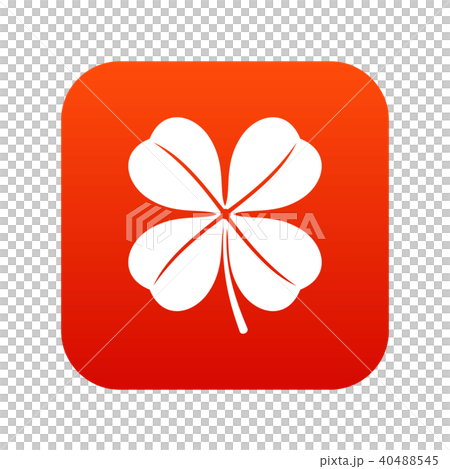 Clover leaf icon digital red 40488545