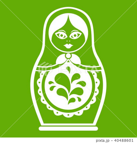 Matryoshka icon green 40488601