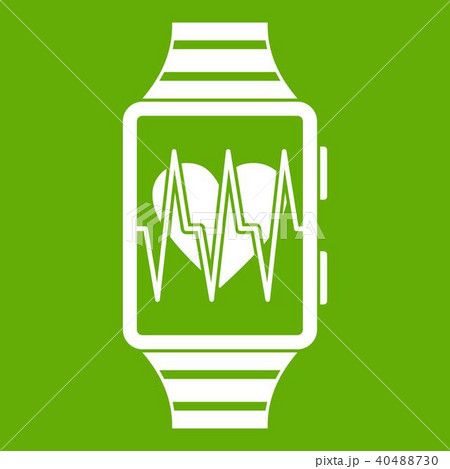Smartwatch with sport app icon green Smartwatch with sport app icon green 40488730