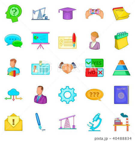 Debate icons set, cartoon style 40488834