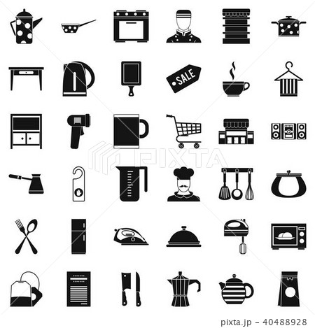 Restaurant utensil icons set, simple style 40488928