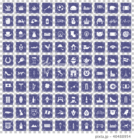 100 Europe icons set grunge sapphire 100 Europe icons set grunge sapphire 40488954