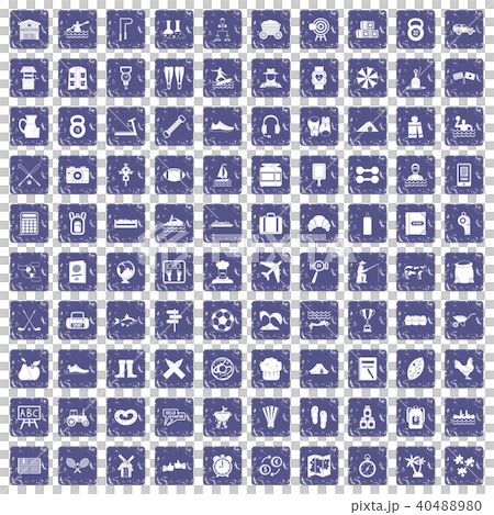 100 activity icons set grunge sapphire 100 activity icons set grunge sapphire 40488980