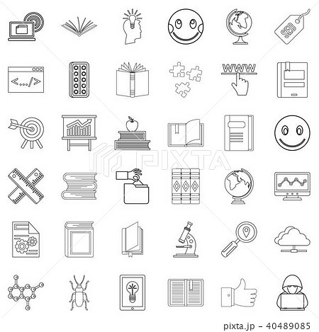 Seminar icons set, outline style 40489085