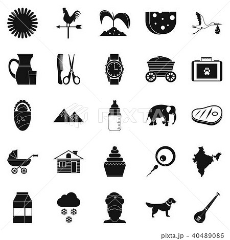 Rural economy icons set, simple style Rural economy icons set, simple style 40489086