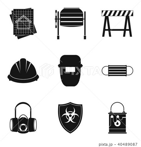 Specialist builder icons set, simple style Specialist builder icons set, simple style 40489087